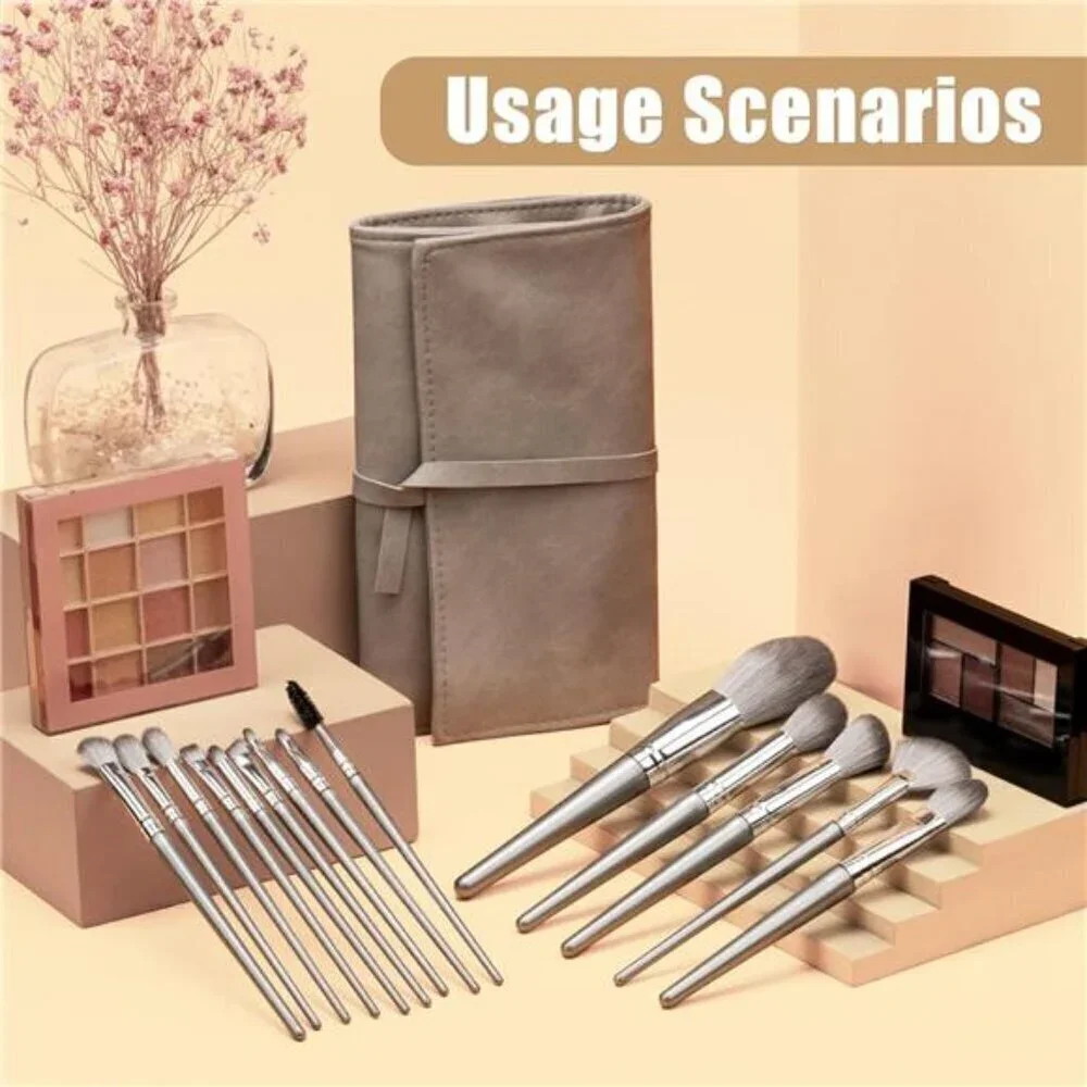 Makeup 14pc Brush Set w/ Pouch Professional Eye and Face Foundation Brush Set